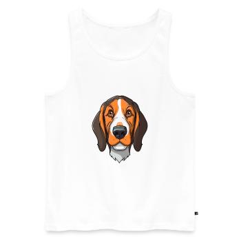 Chien tricolore sibérien race de chien Cartoon Kawaii I - Débardeur bio Premium Homme - blanc - Devant - Michal (187cm)