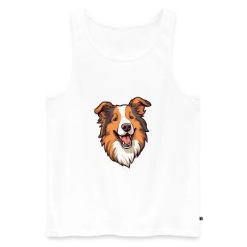 Scotch Collie chien race Cartoon Kawaii Illustratio - Débardeur bio Premium Homme - blanc - Devant - Michal (187cm)