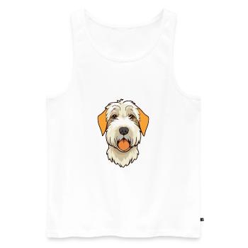 Sealyham Terrier Dog Breed Cartoon Kawaii Illustra - Men's Premium Organic Tank Top - white - Front - Michal (187cm)