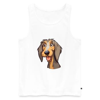 Schweizer Laufhund Dog Breed Cartoon Kawaii Illust - Men's Premium Organic Tank Top - white - Front - AI Model Male 178 light (178cm)