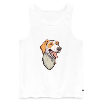Chien loup russe race Cartoon Kawaii Illustr - Débardeur bio Premium Homme - blanc - Devant - Michal (187cm)