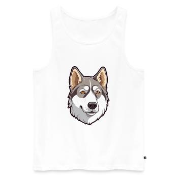 Labrador canadien Husky chien race Cartoon Kawaii I - Débardeur bio Premium Homme - blanc - Devant - Michal (187cm)
