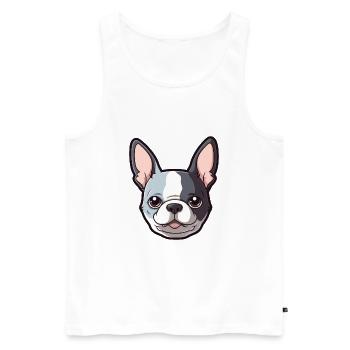 Boston Terrier Hunderasse Cartoon Kawaii Illustrati - Männer Premium Bio Tank Top - Weiß - Vorne - Michal (187cm)