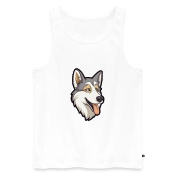 Tschechoslowakischer Wolfshund Hunderasse Cartoon Kawaii Illu - Männer Premium Bio Tank Top - Weiß - Vorne - Michal (187cm)