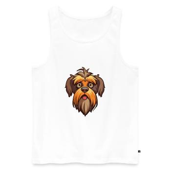 Griffon Belge Chien Race Cartoon Kawaii Illustrat - Débardeur bio Premium Homme - blanc - Devant - Michal (187cm)