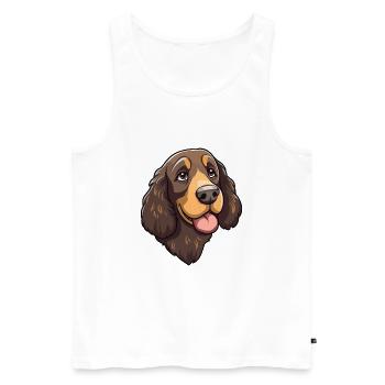 American Water Spaniel Dog Breed Cartoon Kawaii Il - Männer Premium Bio Tank Top - Weiß - Vorne - Michal (187cm)