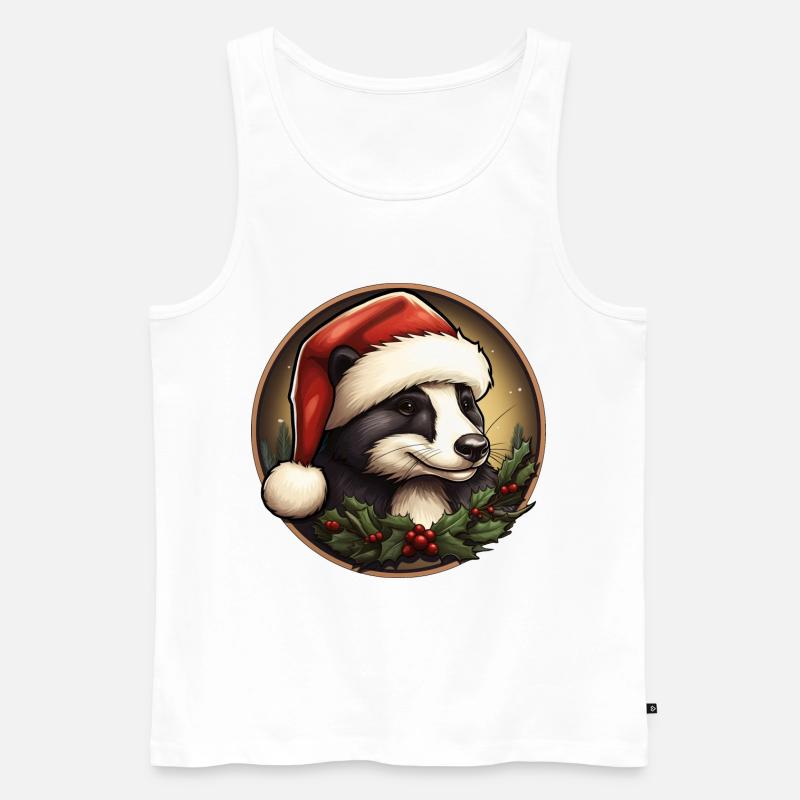 Dachs Weihnachten - Männer Premium Bio Tank Top - Weiß