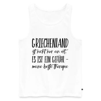 Lustiger Griechischer Spruch Griechenland Geschenk - Männer Premium Bio Tank Top - Weiß - Vorne - AI Model Male 178 light (178cm)