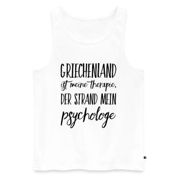 Lustiger Griechischer Spruch Griechenland Geschenk - Männer Premium Bio Tank Top - Weiß - Vorne - AI Model Male 178 light (178cm)