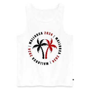 Mallorca 2024 Holidays - Men's Premium Organic Tank Top - white - Front - AI Model Male 178 light (178cm)