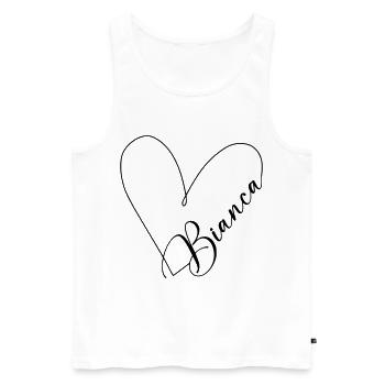 Bianca Name Herzlinie - Männer Premium Bio Tank Top - Weiß - Vorne - AI Model Male 178 light (178cm)