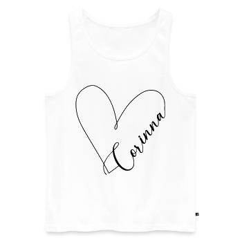 Corinna Nom Ligne de Coeur - Débardeur bio Premium Homme - blanc - Devant - Michal (187cm)