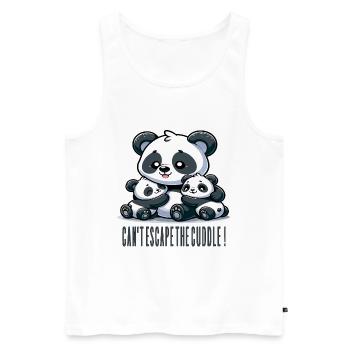 Adorable Panda Family Hug - Men's Premium Organic Tank Top - white - Front - AI Model Male 178 light (178cm)