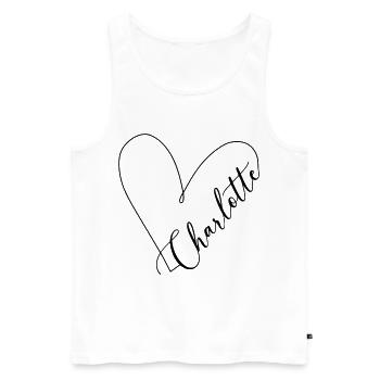 Charlotte Name Herzlinie - Männer Premium Bio Tank Top - Weiß - Vorne - AI Model Male 178 light (178cm)