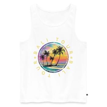 Bali Tour Reise Bunt Urlaub - Männer Premium Bio Tank Top - Weiß - Vorne - AI Model Male 178 light (178cm)