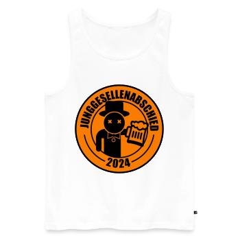 Junggesellenabschied 2024 Bier - Männer Premium Bio Tank Top - Weiß - Vorne - Michal (187cm)