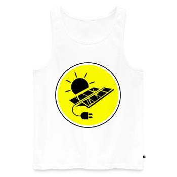 Symbole du système photovoltaïque à énergie solaire - Débardeur bio Premium Homme - blanc - Devant - AI Model Male 178 light (178cm)