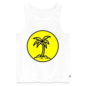 Symbole de Palm Island Été - Débardeur bio Premium Homme - blanc - Devant - Michal (187cm)