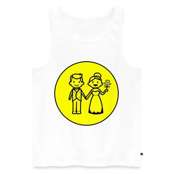 Newlyweds Married Couple Icon - Men's Premium Organic Tank Top - white - Front - AI Model Male 178 light (178cm)