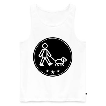Gassi Gehen Hund - Männer Premium Bio Tank Top - Weiß - Vorne - AI Model Male 178 light (178cm)