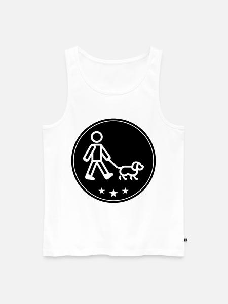 Dog walking dog - Men's Premium Organic Tank Top - white