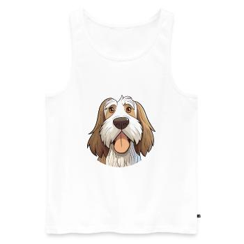 Spinone Italiano Dog Breed Watercolor Cartoon Kawa - Men's Premium Organic Tank Top - white - Front - AI Model Male 178 light (178cm)