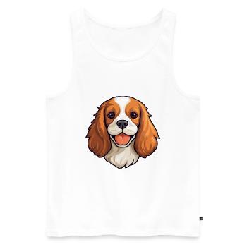 Cavalier King Charles Spaniel chien race aquarelle - Débardeur bio Premium Homme - blanc - Devant - Michal (187cm)