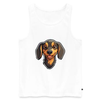 Dackel Hund Rasse Aquarell Cartoon Kawaii Clip - Männer Premium Bio Tank Top - Weiß - Vorne - AI Model Male 178 light (178cm)