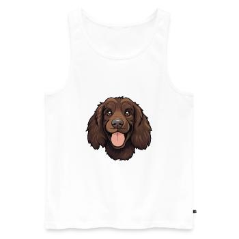 Boykin Épagneul chien race aquarelle dessin animé Kawaii - Débardeur bio Premium Homme - blanc - Devant - AI Model Male 178 light (178cm)