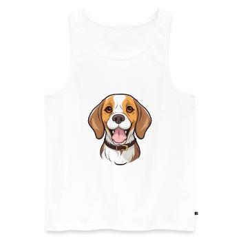 Beagle Hund Rasse Aquarell Cartoon Kawaii Clipart - Männer Premium Bio Tank Top - Weiß - Vorne - Michal (187cm)