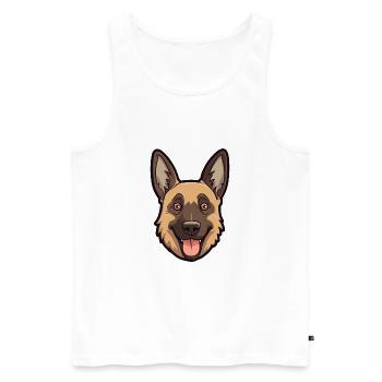 Belge Malinoi chien race aquarelle dessin animé Kawai - Débardeur bio Premium Homme - blanc - Devant - Michal (187cm)
