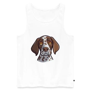 Chien d’arrêt allemand à poil court race aquarelle Ca - Débardeur bio Premium Homme - blanc - Devant - Michal (187cm)