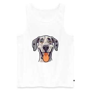 Deutsche Dogge Hunderasse Aquarell Karikatur Kawaii Cli - Männer Premium Bio Tank Top - Weiß - Vorne - AI Model Male 178 light (178cm)