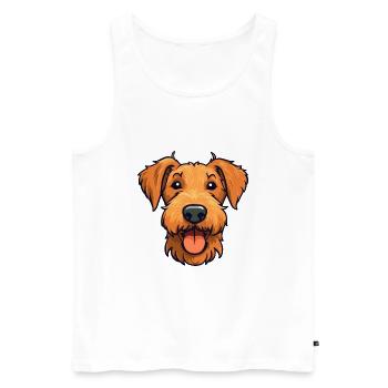 Irish Terrier chien race aquarelle dessin animé Kawaii - Débardeur bio Premium Homme - blanc - Devant - Michal (187cm)