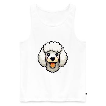 Caniche chien race aquarelle dessin animé Kawaii Clipart - Débardeur bio Premium Homme - blanc - Devant - Michal (187cm)