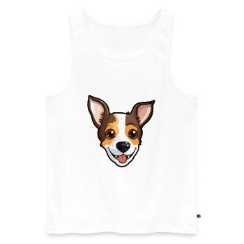 Jouet Fox Terrier chien race aquarelle dessin animé Kawai - Débardeur bio Premium Homme - blanc - Devant - Michal (187cm)
