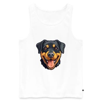 Rottweiler Hund Rasse Aquarell Karikatur Kawaii Cli - Männer Premium Bio Tank Top - Weiß - Vorne - AI Model Male 178 light (178cm)