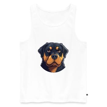 Rottweiler Hund Rasse Aquarell Karikatur Kawaii Cli - Männer Premium Bio Tank Top - Weiß - Vorne - AI Model Male 178 light (178cm)
