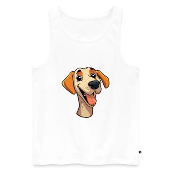 Sloughi Hunderasse Aquarell Karikatur Kawaii Clipar - Männer Premium Bio Tank Top - Weiß - Vorne - AI Model Male 178 light (178cm)