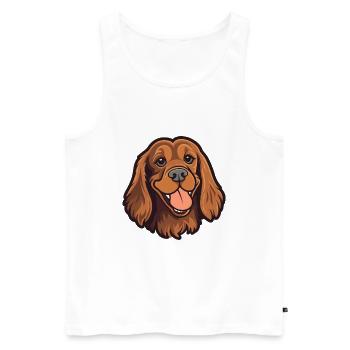 Sussex Épagneul chien race aquarelle dessin animé Kawaii - Débardeur bio Premium Homme - blanc - Devant - Michal (187cm)