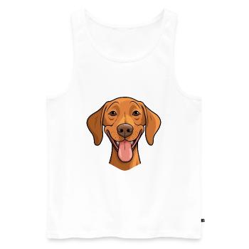 Vizsla chien race aquarelle dessin animé Kawaii Clipart - Débardeur bio Premium Homme - blanc - Devant - Michal (187cm)