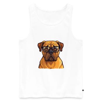 Bullmastiff Hunderasse Aquarell Karikatur Kawaii Gl - Männer Premium Bio Tank Top - Weiß - Vorne - AI Model Male 178 light (178cm)