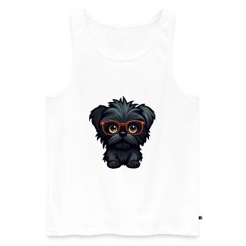Affenpinscher chien race aquarelle dessin animé kawaii - Débardeur bio Premium Homme - blanc - Devant - Michal (187cm)