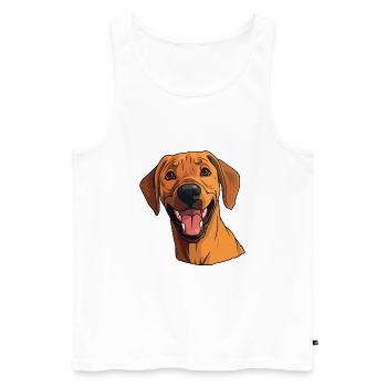 Rhodesian Ridgeback chien race aquarelle dessin animé K - Débardeur bio Premium Homme - blanc - Devant - Michal (187cm)