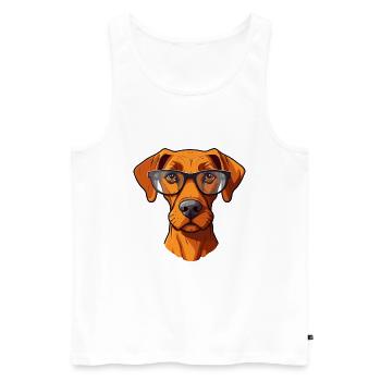 Rhodesian Ridgeback chien race aquarelle dessin animé K - Débardeur bio Premium Homme - blanc - Devant - Michal (187cm)