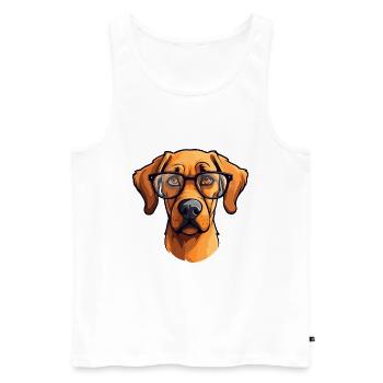 Rhodesian Ridgeback chien race aquarelle dessin animé K - Débardeur bio Premium Homme - blanc - Devant - Michal (187cm)