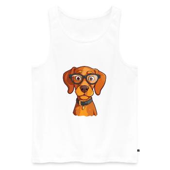 Vizsla Dog Breed Aquarelle Cartoon Kawaii Lunettes - Débardeur bio Premium Homme - blanc - Devant - Michal (187cm)