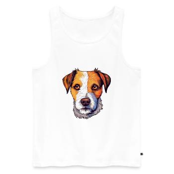 Parson Russell Terrier Hunderasse Aquarell Cartoo - Männer Premium Bio Tank Top - Weiß - Vorne - Michal (187cm)