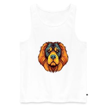Tibetischer Mastiff Hunderasse Aquarell Karikatur Kawai - Männer Premium Bio Tank Top - Weiß - Vorne - Michal (187cm)