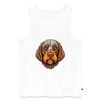 Wirehaired Pointing Griffon Dog Breed Watercolor C - Men's Premium Organic Tank Top - white - Front - AI Model Male 178 light (178cm)